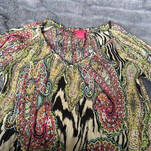 Pretty Sunny Leigh multi colored long sleeve blouse S